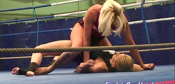  Adorable lezzies wrestling naked